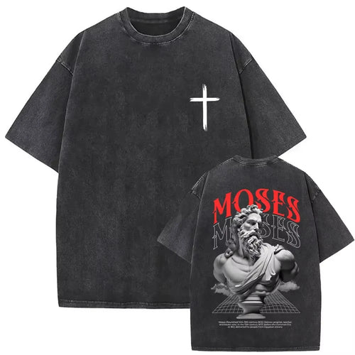 Christian Religious Jesus Forgive Them Father Vintage Washed T Shirt Men Women Gothic Rock Oversized T-shirts Male Streetwear